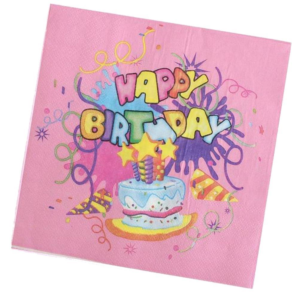 Happy Birthday Pink Napkin (20 Pcs)/ Ab-96 Birthday & Party Supplies