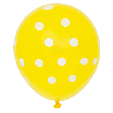 Yellow Dotted Balloons ( 6 Pcs) / Q-516 Birthday & Party Supplies
