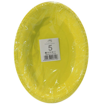Oval Plastic Bowl ( 5 Pcs) / Q-468 Yellow Birthday & Party Supplies