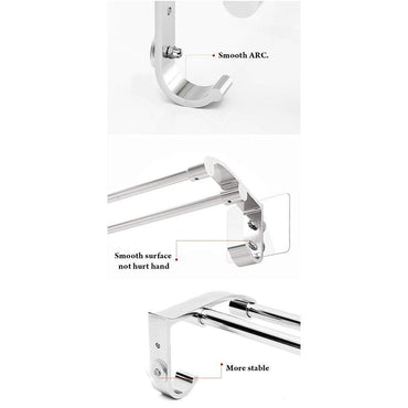 Magic Sticker Double Towel Rack (Silver) / MW-831 - Karout Online