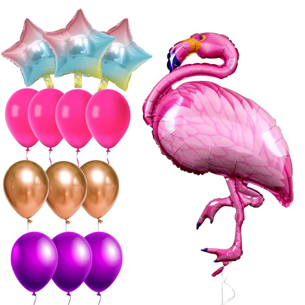 Birthday Flamingo Helium Balloon 14 Pcs / Q-534 Birthday & Party Supplies