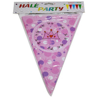 Birthday Flag Banners ( 10Pcs)/ E-106 Pink Crown Birthday & Party Supplies