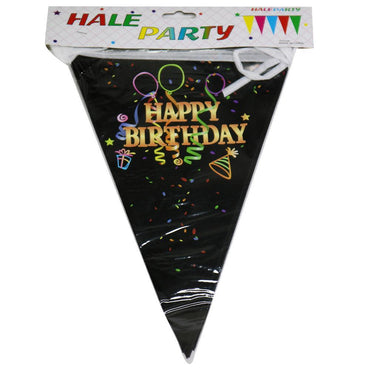 Birthday Flag Banners ( 10Pcs)/ E-106 Black Happy Birthday Birthday & Party Supplies