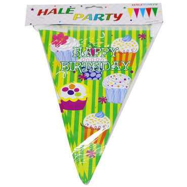 Birthday Flag Banners ( 10Pcs)/ E-106 Green Cup Cake Birthday & Party Supplies