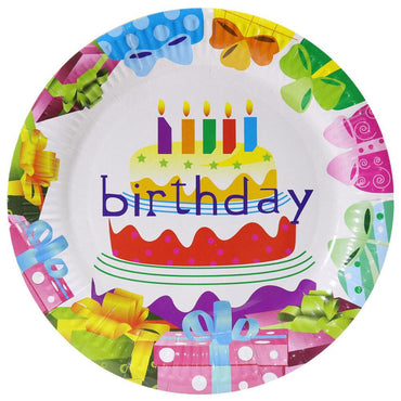 Party- Paper Plates 23 Cm (10 Pcs) E-99 Cake Happybirthday Birthday & Party Supplies