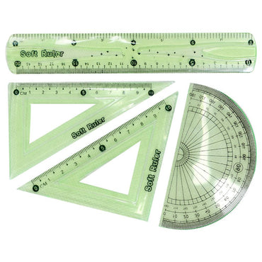 Set Of 4 Flexible Rulers In Button Click Bag / BZJ-2012 - Karout Online -Karout Online Shopping In lebanon - Karout Express Delivery 