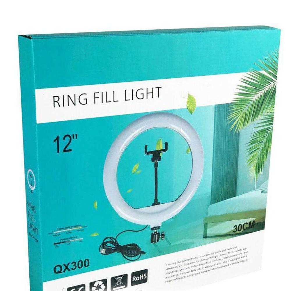 Ring Fill Light QX300 With Tripod Stand 30 cm / KC-142 - Karout Online -Karout Online Shopping In lebanon - Karout Express Delivery 