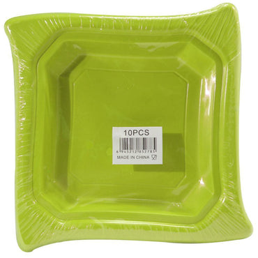 Colored Squared Plastic Plate ( 10 Pcs) / H-908 34393 Birthday & Party Supplies