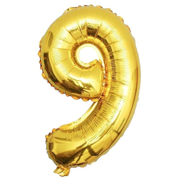 Birthday Letters & Numbers Helium Balloon G-259 9 / Gold Birthday Party Supplies