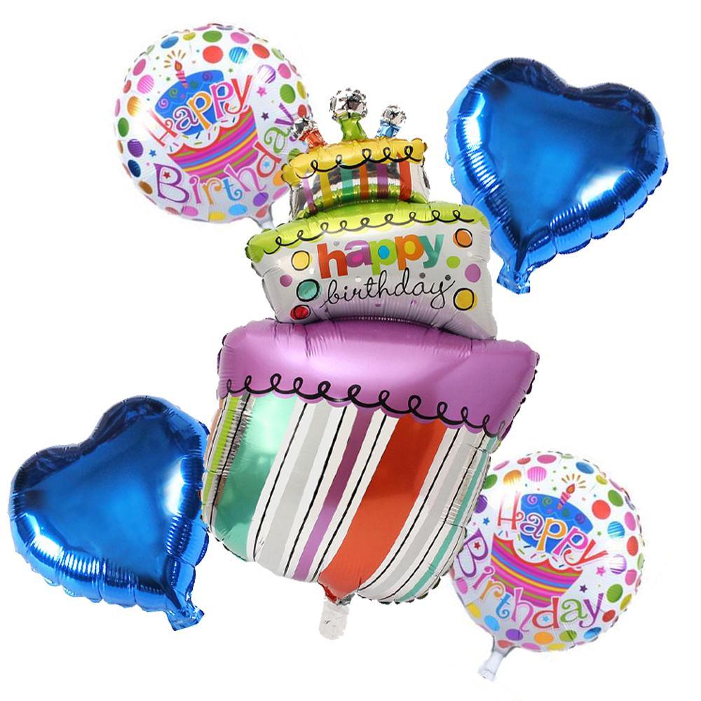 Cake Happy Birthday Helium Balloon Set 5Pcs Q-518 Colorful Birthday & Party Supplies