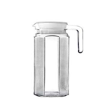 Hexagon Glass Jug With Lid Juice / N-151 Home & Kitchen