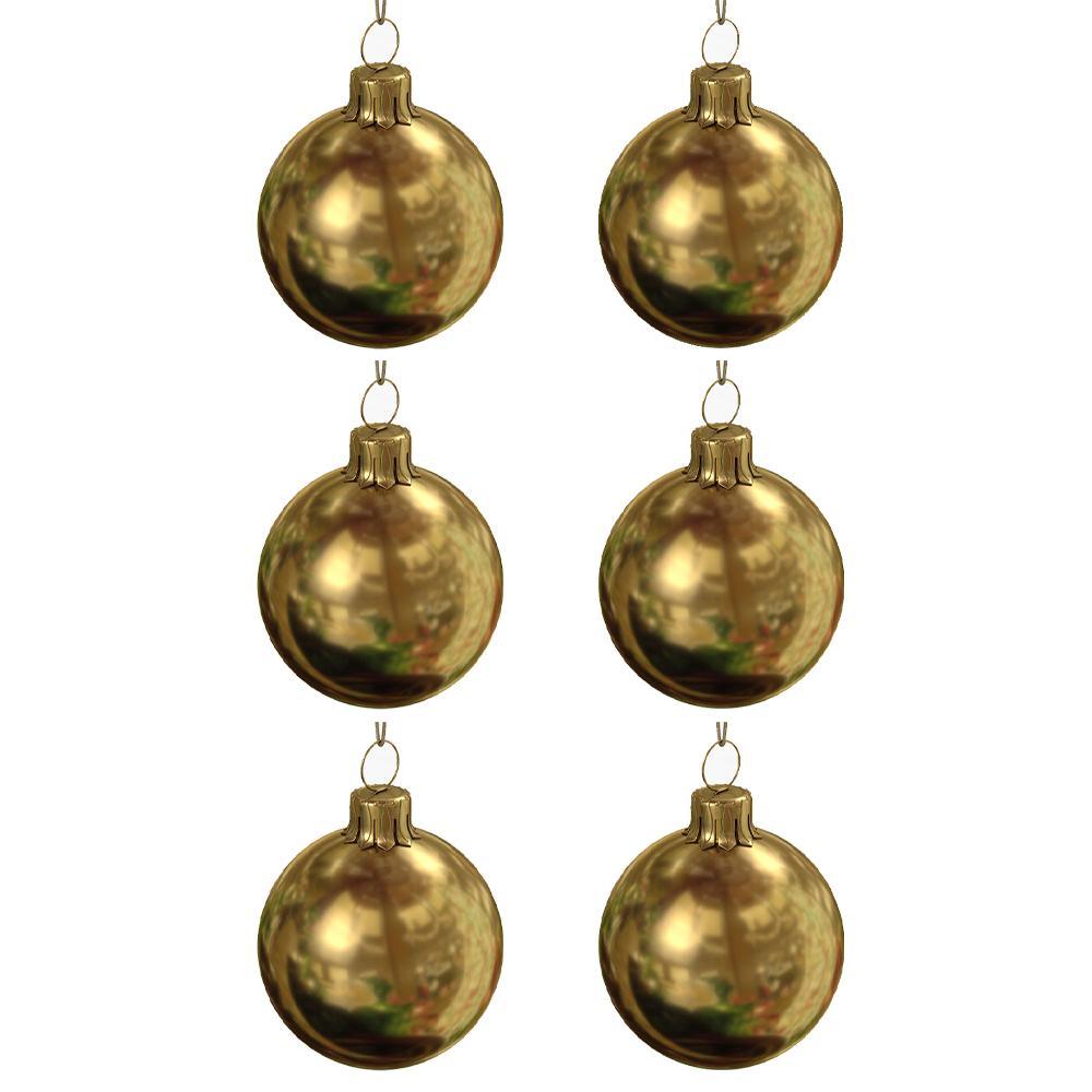 Christmas Decoration Ball 6 Cm (Set of 6)- Gold.