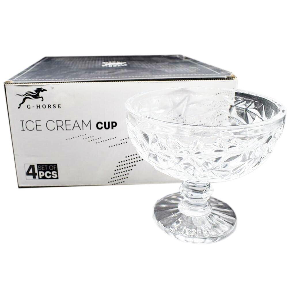 Set Of 4 Dessert Cups G-horse Ice Cream Cup / Q-349 - Karout Online -Karout Online Shopping In lebanon - Karout Express Delivery 