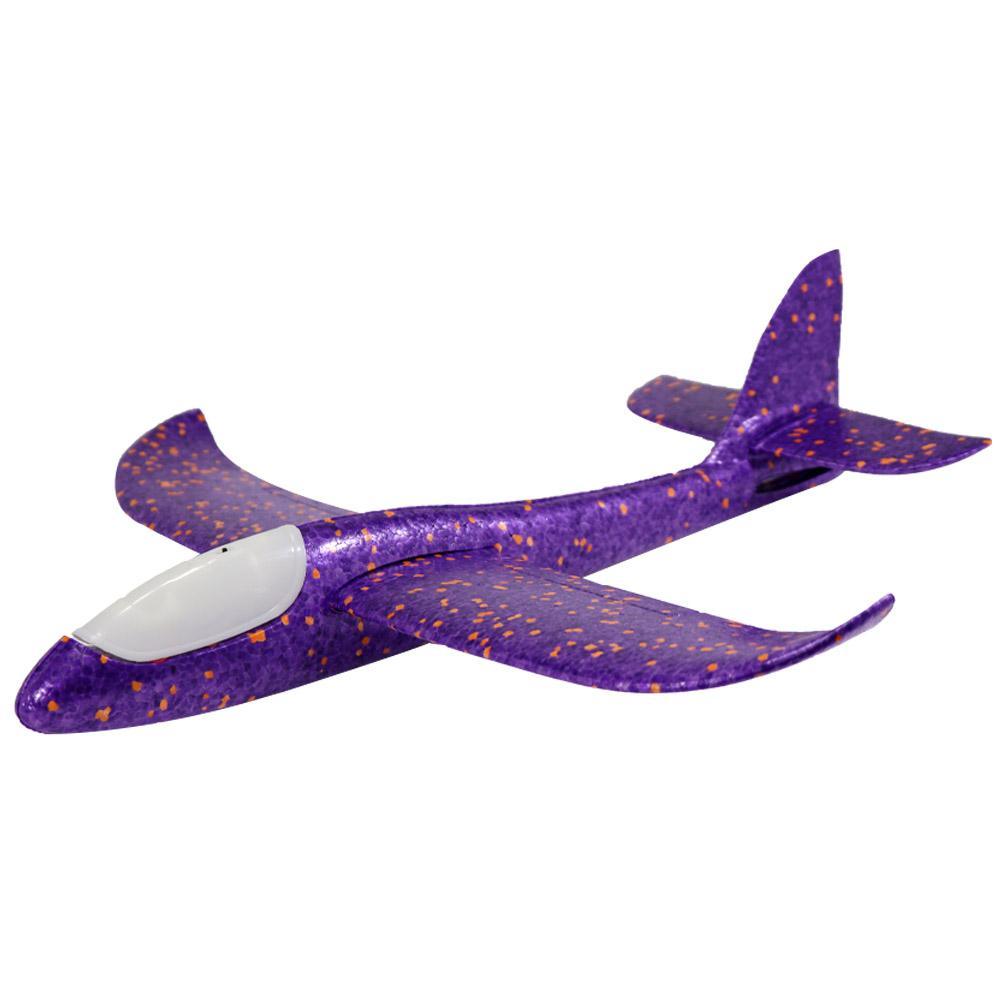 Flying Glider Plane With Flash Led Light 48Cm Purple Summer & Beach Toys