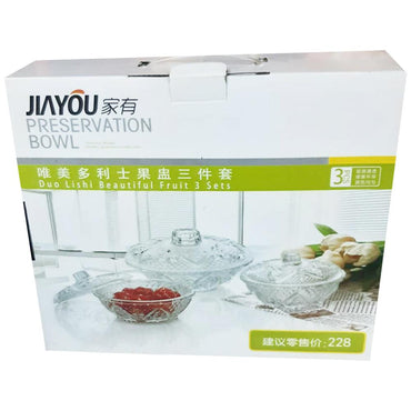 Crystal Preservation Bowl (3 Pcs) / P-64 - Karout Online -Karout Online Shopping In lebanon - Karout Express Delivery 
