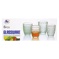 Set of Rounded Dotted Glass Cups ( 6 Pcs) / MW-449 - Karout Online -Karout Online Shopping In lebanon - Karout Express Delivery 