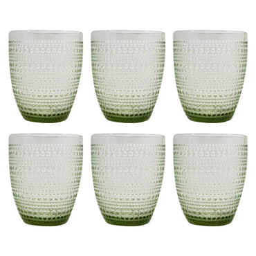 Set of Rounded Dotted Glass Cups ( 6 Pcs) / MW-449 - Karout Online -Karout Online Shopping In lebanon - Karout Express Delivery 