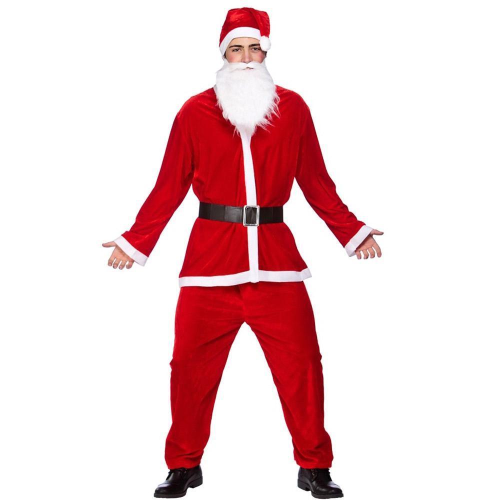 Christmas Man Velvet Red Costume / CH-210V - Karout Online -Karout Online Shopping In lebanon - Karout Express Delivery 