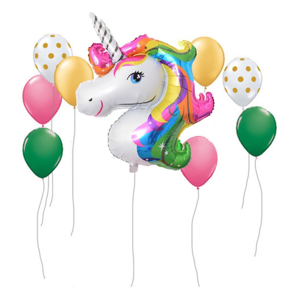 Unicorn Helium Balloon Set H.l.balloon Q-533 Rainbow Color Birthday & Party Supplies