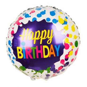 Happy Birthday Different Helium Balloon Q-544 Purple Dotted Birthday & Party Supplies