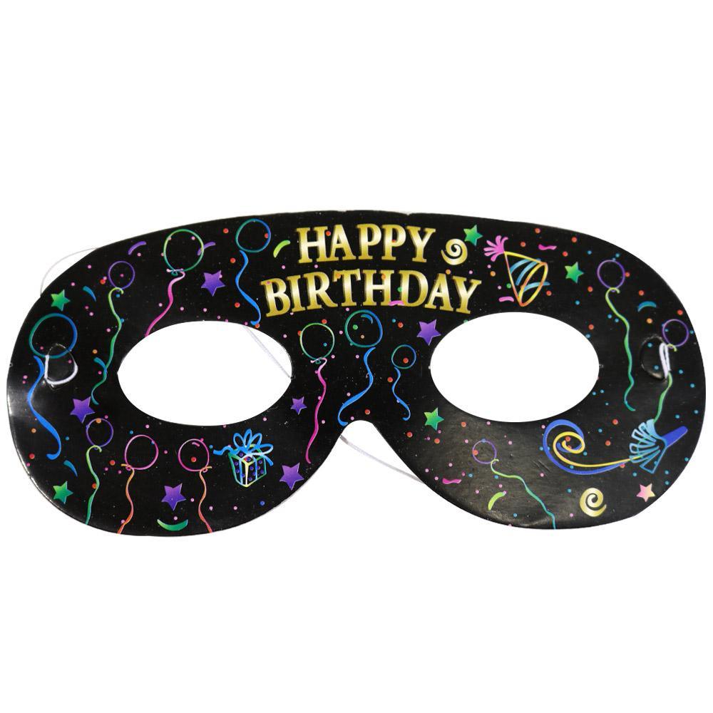 Happy Birthday Masks ( 10 Pcs) / E-513 Black Birthday & Party Supplies
