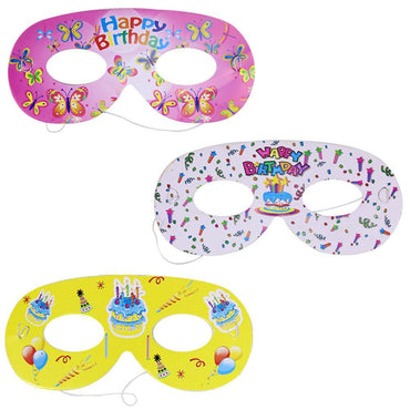 Happy Birthday Masks ( 10 Pcs) / E-513 Happybirthday Cake Yellow Birthday & Party Supplies