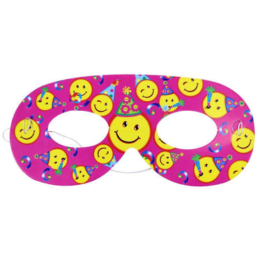 Happy Birthday Masks ( 10 Pcs) / E-513 Smiley Fuchsia Birthday & Party Supplies