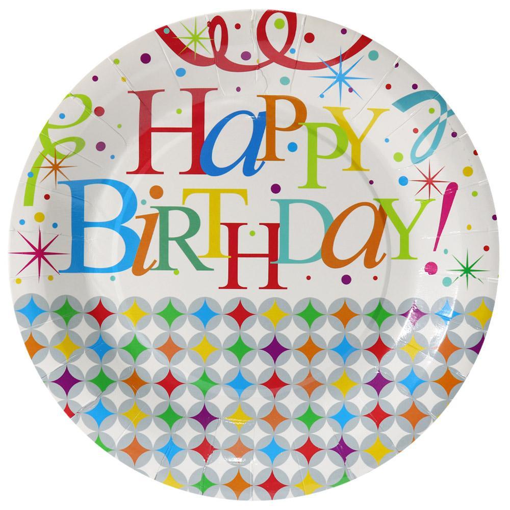 Happy Birthday Paper Plate (18 Cm) E-32 Birthday & Party Supplies