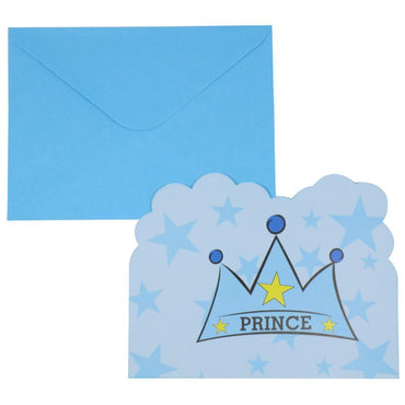 Birthday-Prince Invitation Cards (6 Pcs) / E-485/e-85 Birthday & Party Supplies