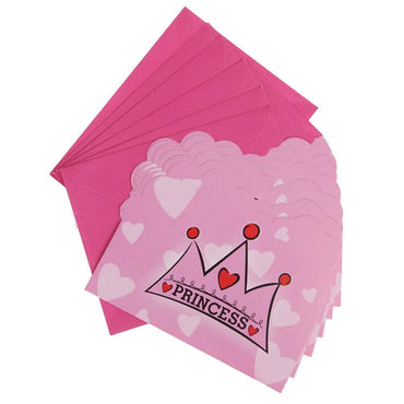Birthday- Princess Pink Invitation Cards (6 Pcs) / E-473 Birthday & Party Supplies
