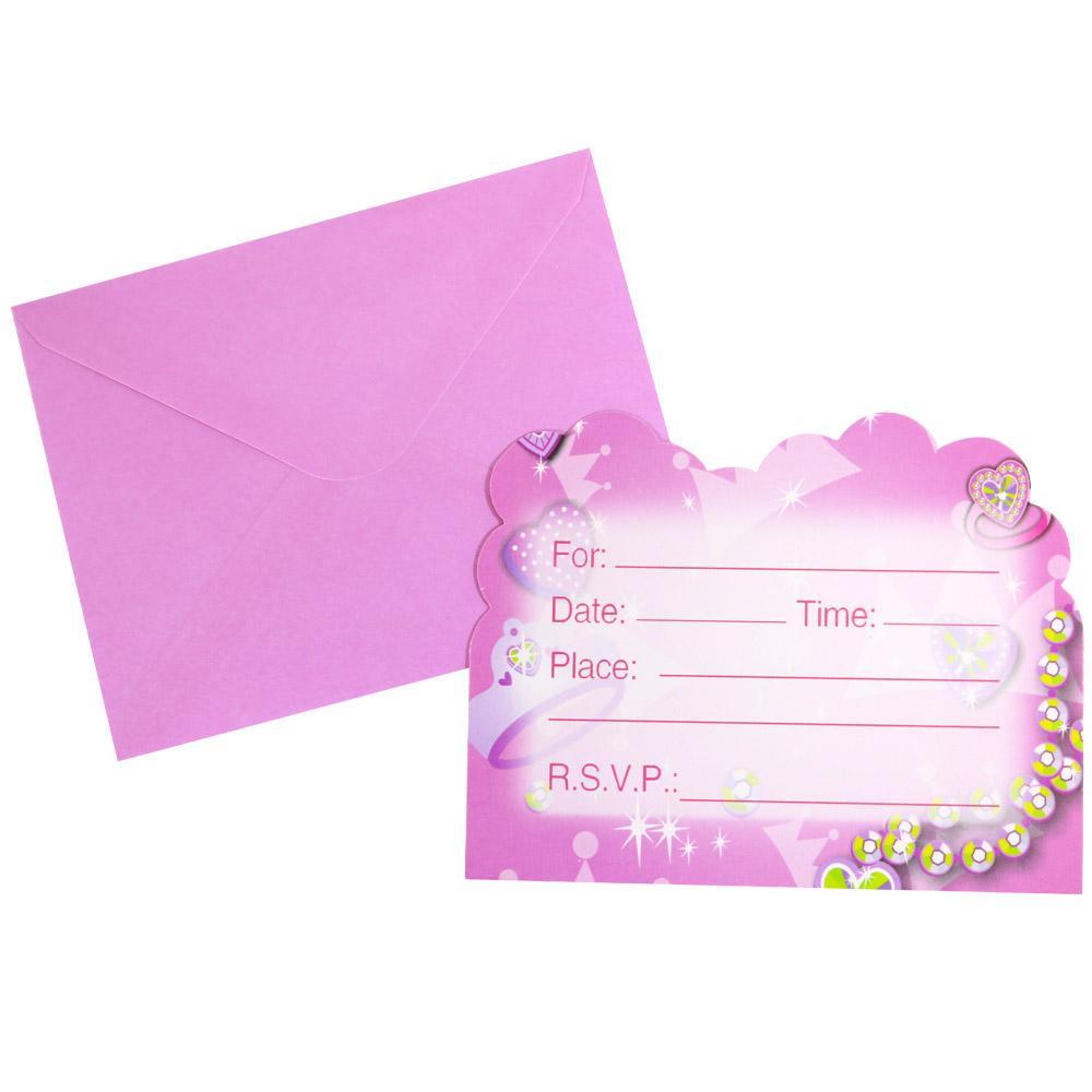 Birthday- Birthday Princess Invitation Cards (6 Pcs) / E-497 Birthday & Party Supplies