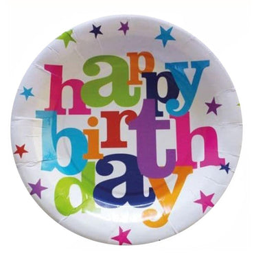 Party Plate Happy Birthday E-521 / E-33/850338 Birthday & Party Supplies