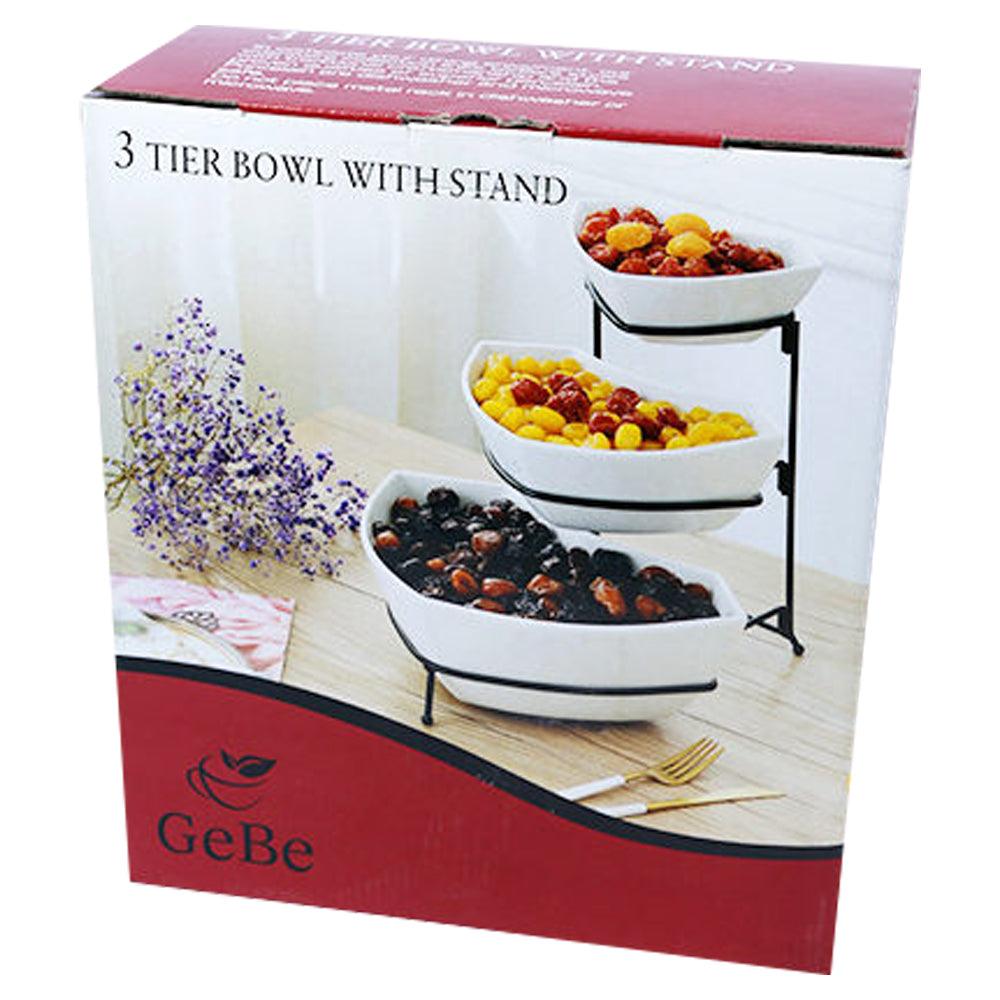 GeBe 3 Tier Bowl With Stand / CHK-2138 - Karout Online -Karout Online Shopping In lebanon - Karout Express Delivery 
