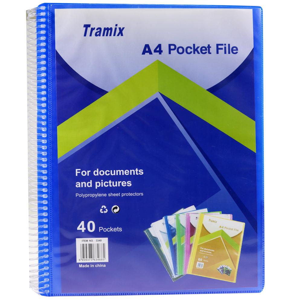 Tramix A4 Pocket File 40 Pockets / 3340 - Karout Online -Karout Online Shopping In lebanon - Karout Express Delivery 
