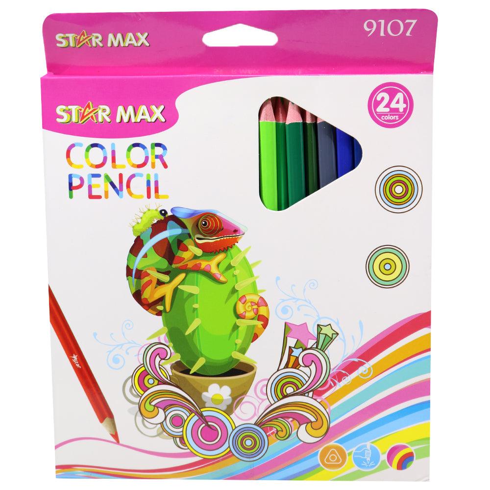 Star Max Triangular Coloring Pencils ( 24 colors ) / 9107 - Karout Online -Karout Online Shopping In lebanon - Karout Express Delivery 