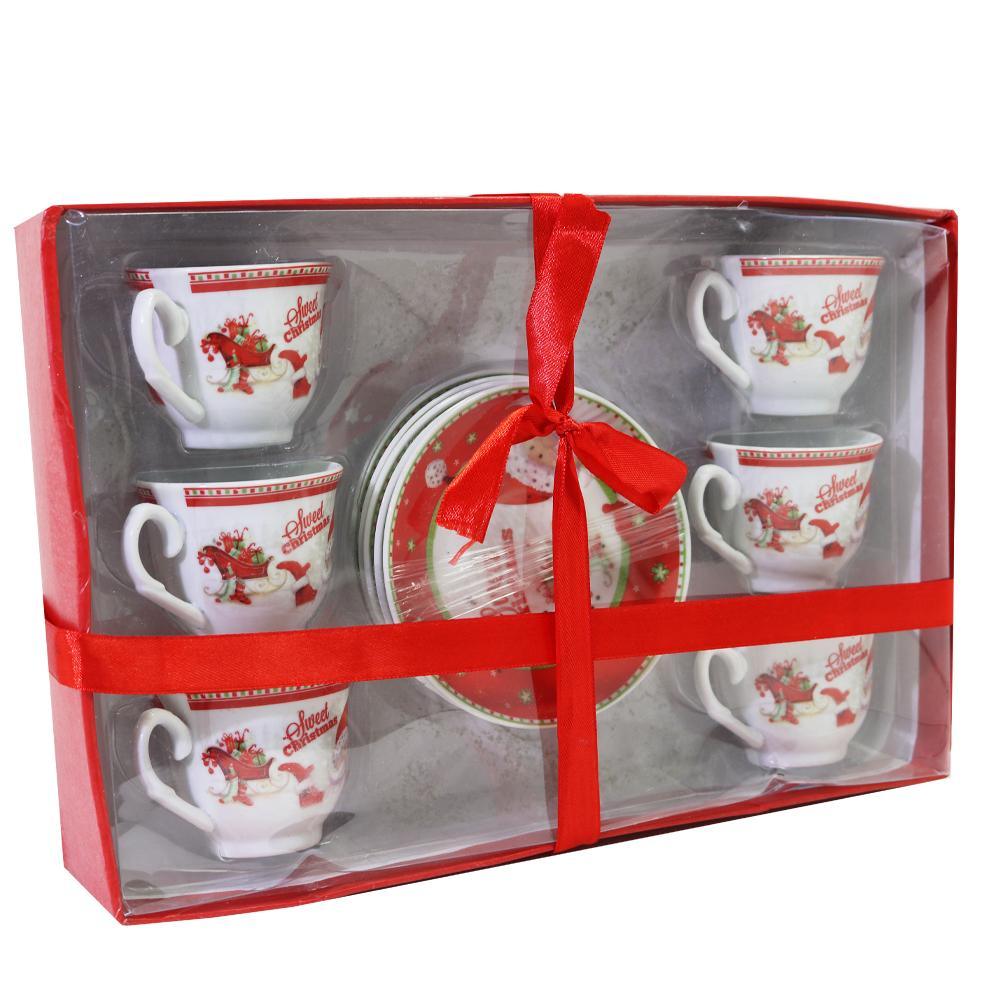 Christmas Porcelain Coffee Set Cups *6.