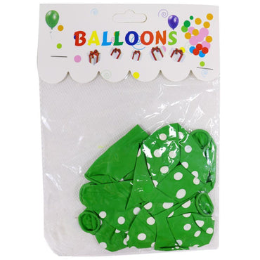 Colored Dotted Balloons ( 6 Pcs) / Q-516 Green Birthday & Party Supplies