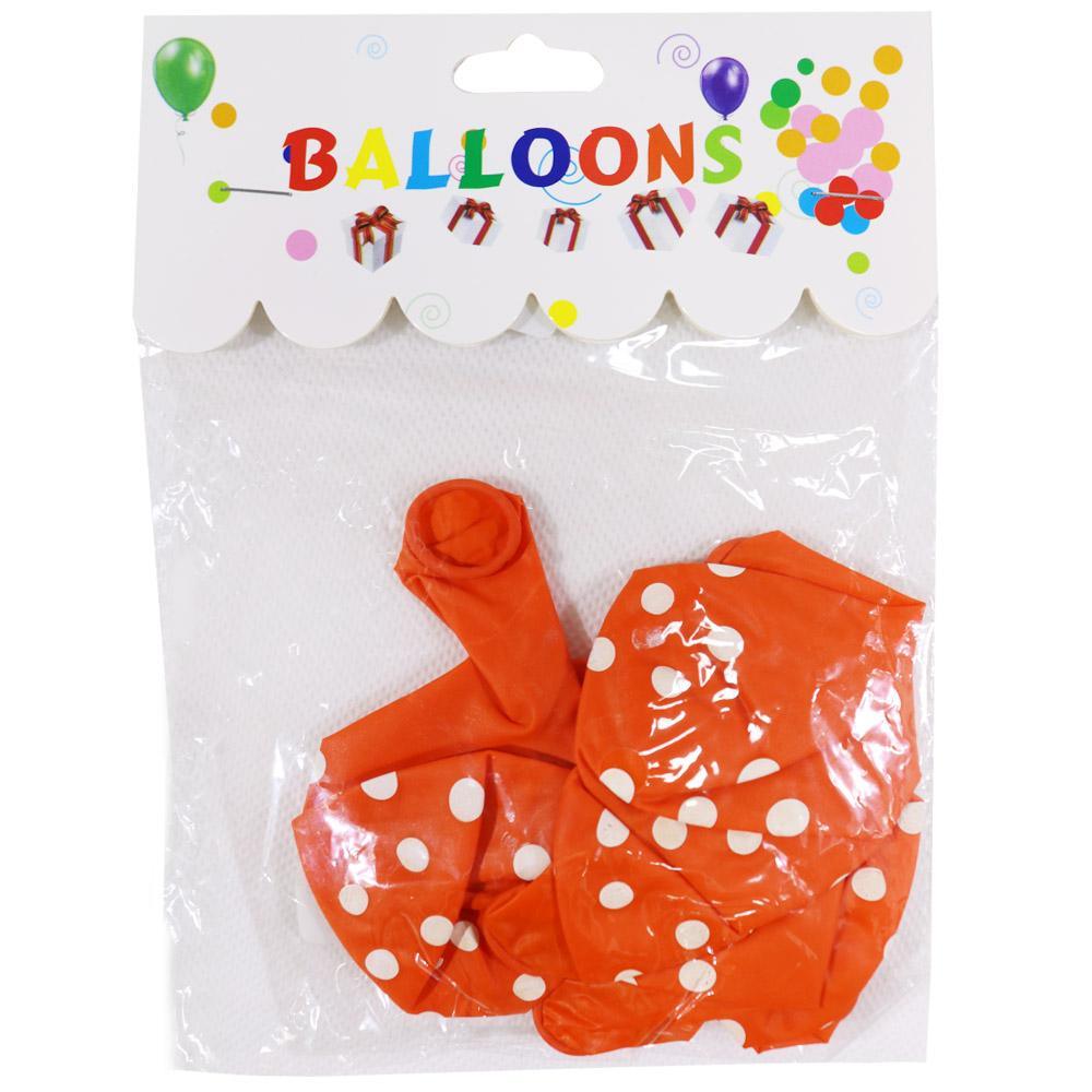 Colored Dotted Balloons ( 6 Pcs) / Q-516 Orange Birthday & Party Supplies