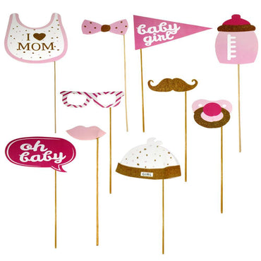 Party Time Sticks Set (10 Pcs) / Ab-5 Pink Baby Girl Birthday & Party Supplies
