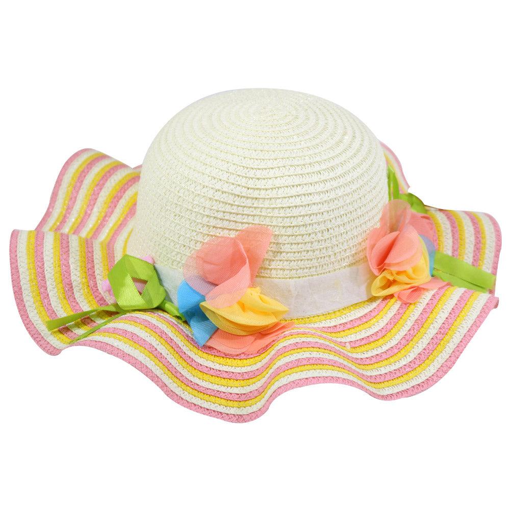 Straw Flower Designed Hat / E-259 - Karout Online -Karout Online Shopping In lebanon - Karout Express Delivery 