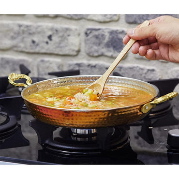 Traditional Handmade Copper Frying Pan for Cooking 24 CM - Karout Online -Karout Online Shopping In lebanon - Karout Express Delivery 