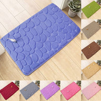 Embossed Paver Bathroom Mat Non-Slip Memory Foam Accessory for Sink Bathtub Side Shower Doormat