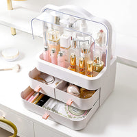 (Net) Cosmetic Organizer Make Up  Dustproof Beauty Storage Box  with Lid and Carry Handle / LD-288 / 31357