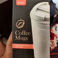 **(NET)**Stainless Steel Travel Coffee Mug Vacuum Insulated Reusable Coffee Tumbler Cup 510ml