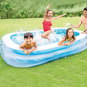 (NET) Intex 56483 Swim Center Inflatable Family Swimming Pool
