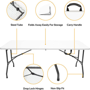 Indoor & Outdoor Rectangular Foldable Table 180 cm