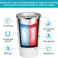 **(NET)**Stainless Steel Travel Coffee Mug Vacuum Insulated Reusable Coffee Tumbler Cup 510ml