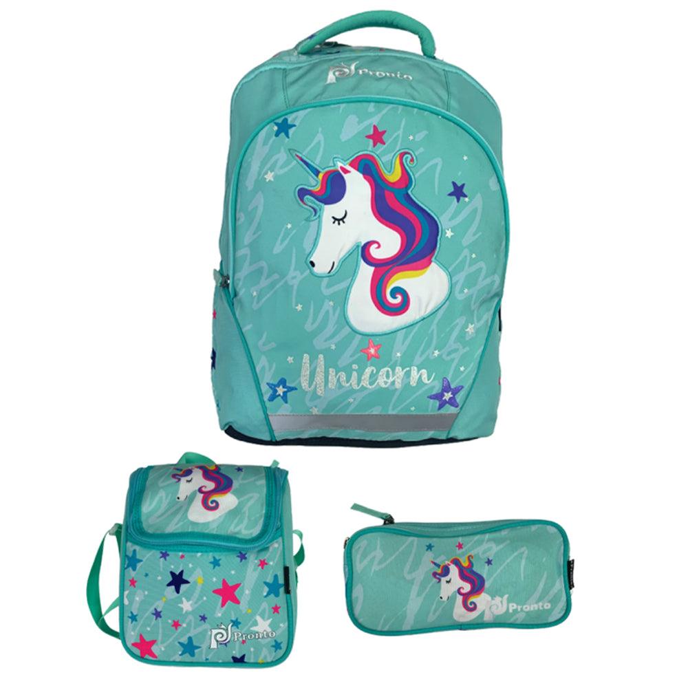 Pronto 18 Inch School Bag Unicorn Set-2 (3 Pieces) - Karout Online -Karout Online Shopping In lebanon - Karout Express Delivery 