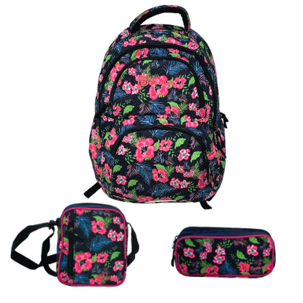 Pronto 18 Inch Roses School Bag Set-6 ( 3 Piece ) - Karout Online -Karout Online Shopping In lebanon - Karout Express Delivery 
