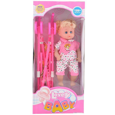Lovely Baby Doll With Stroller.